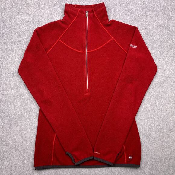 Columbia Tops - columbia‎ titanium omni heat sweatshirt red fleece 1/2 zip small